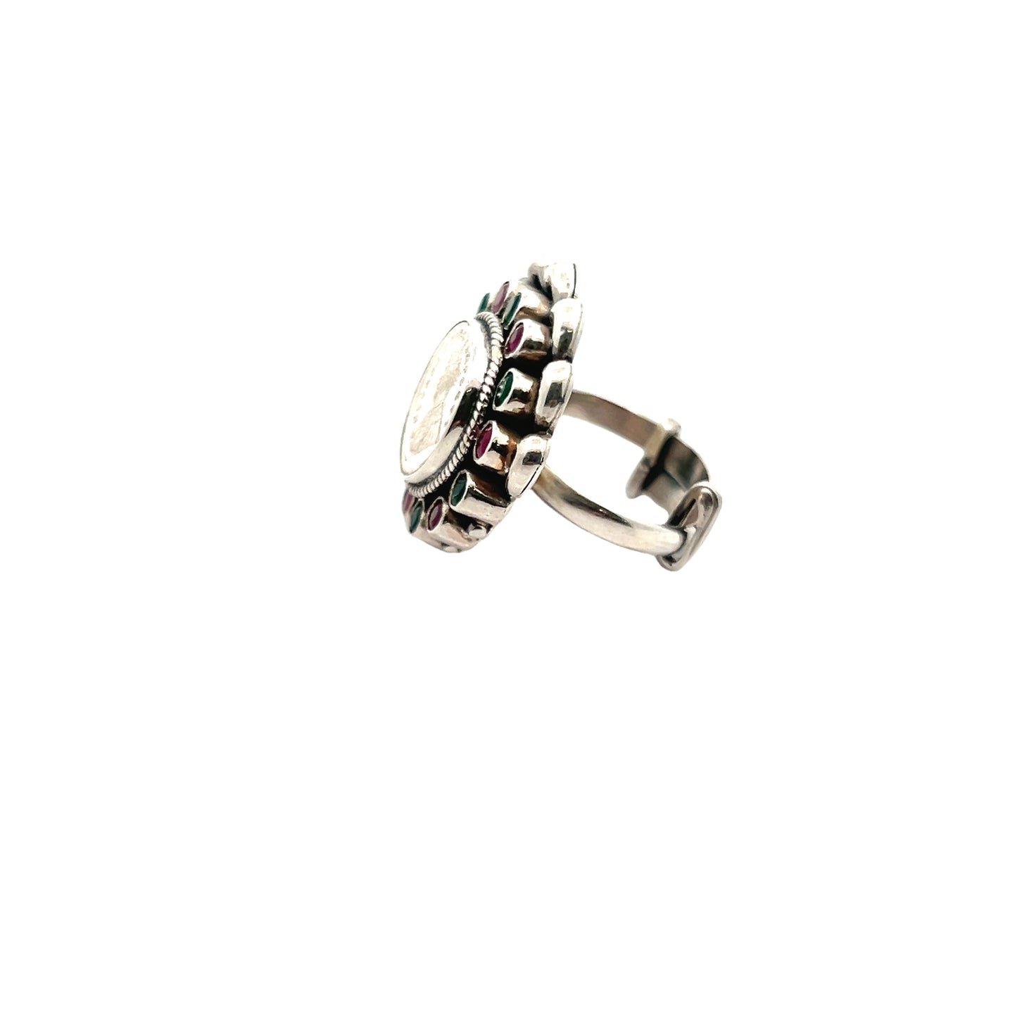 Multicolour Antique Ginni Silver Ring