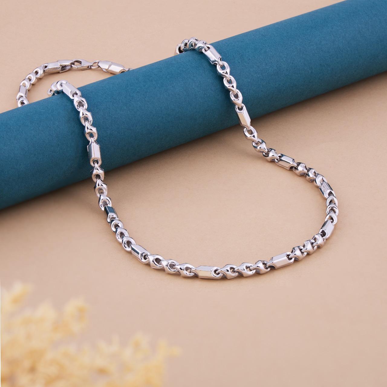 Sterling Silver Figaro Chain For Men