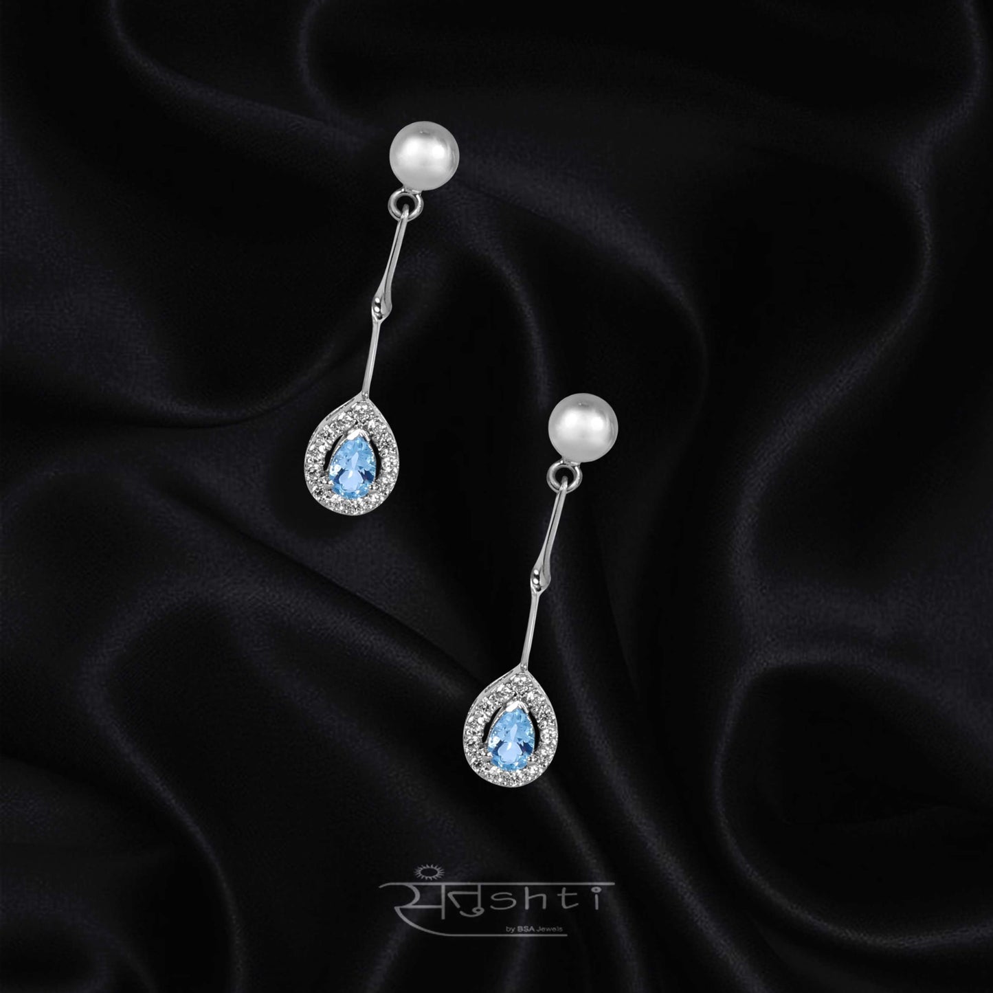 Blue Topaz Drop Earrings