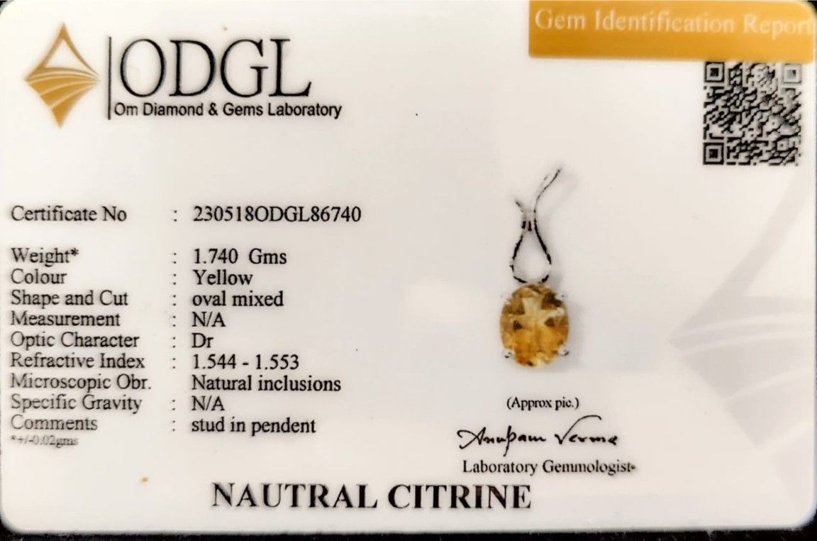 Fashion Citrine Pendant