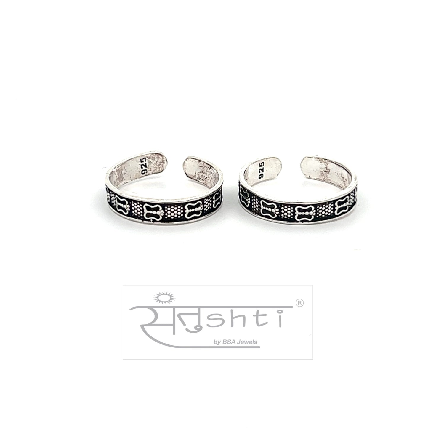 Oxidised Silver Band Toe Ring