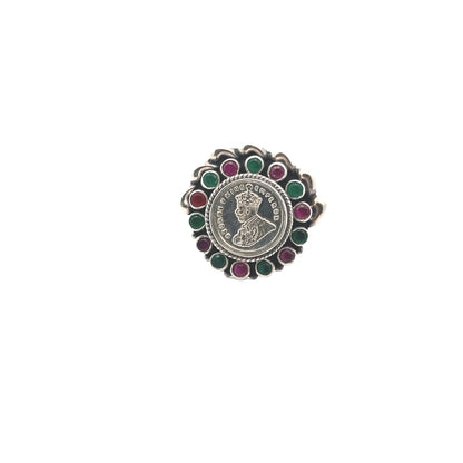 Multicolour Antique Ginni Silver Ring