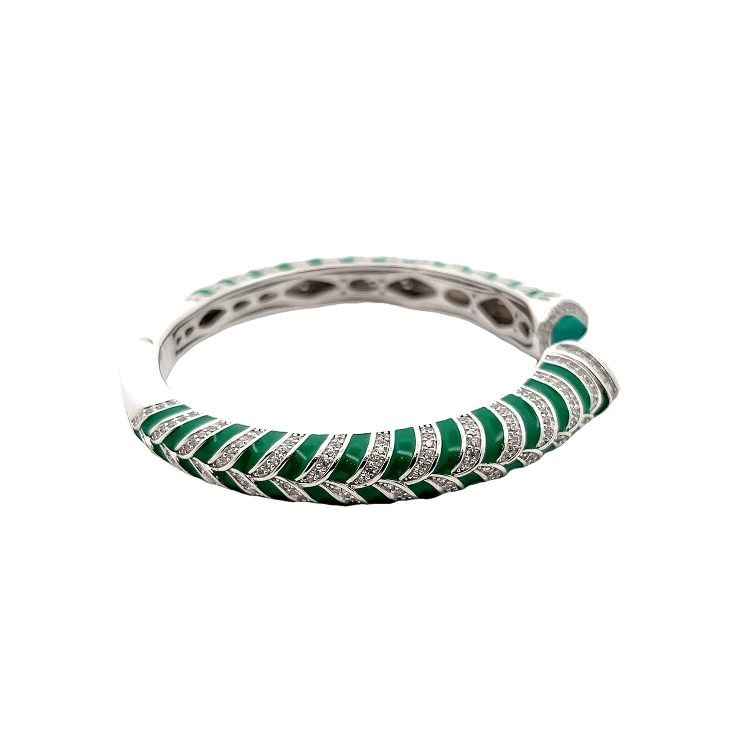 Green CZ Sterling  Silver Bracelet