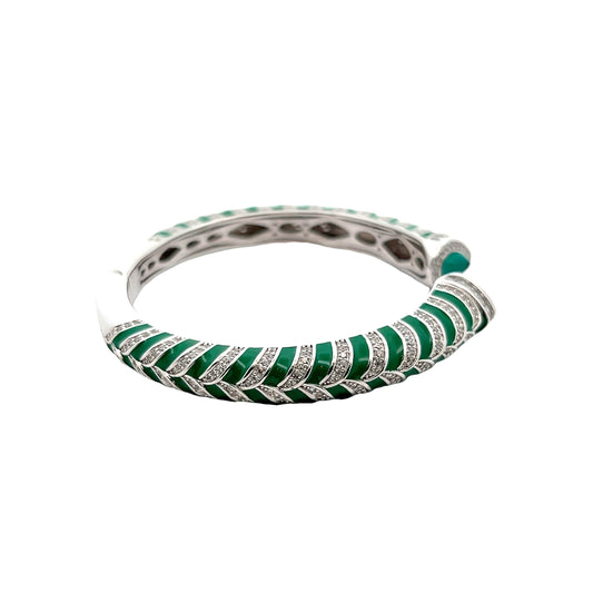 Green CZ Sterling  Silver Bracelet