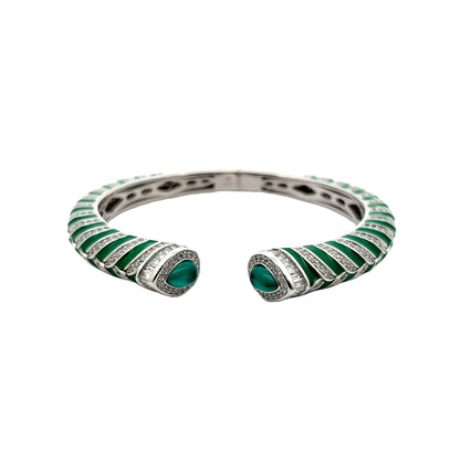 Green CZ Sterling  Silver Bracelet