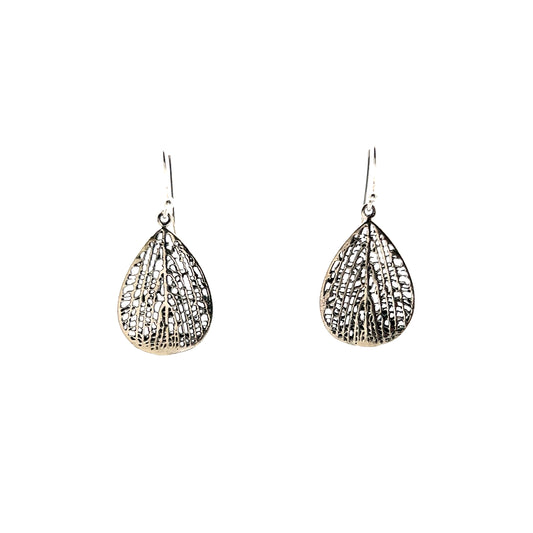 Antique Silver Leaf Earring