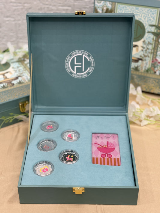 Baby Girl Silver Coins Gift Set