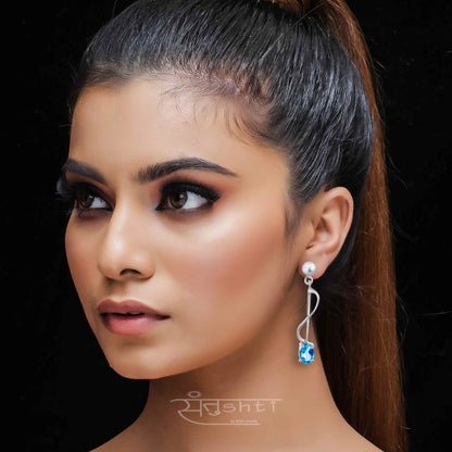 Topaz Silver Danglers