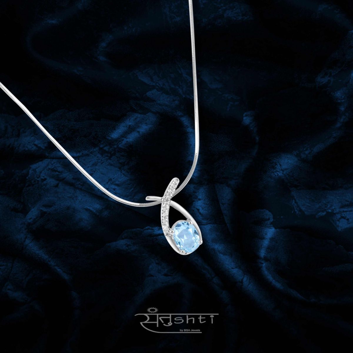 Fashion Topaz Sterling Silver Pendant