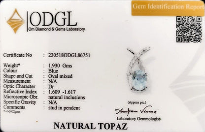 Fashion Topaz Sterling Silver Pendant