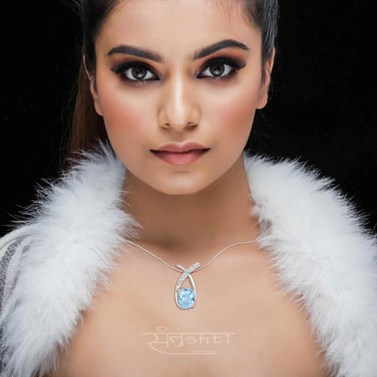 Fashion Topaz Sterling Silver Pendant