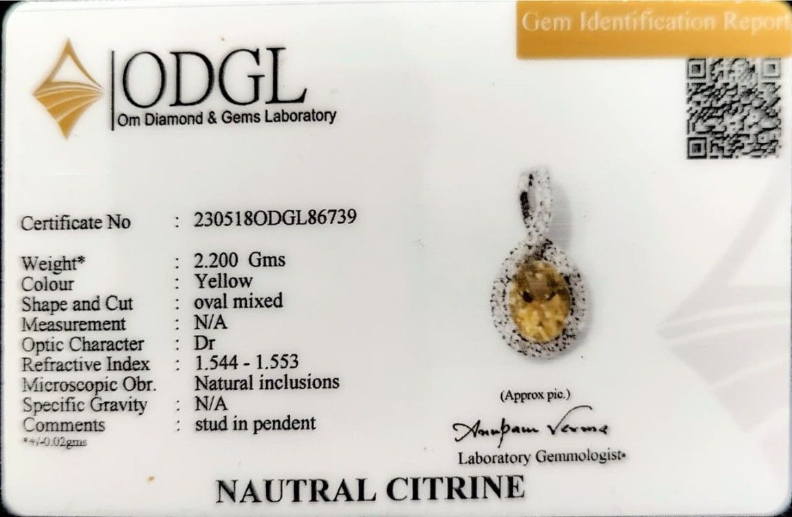 Real Citrine Pendant