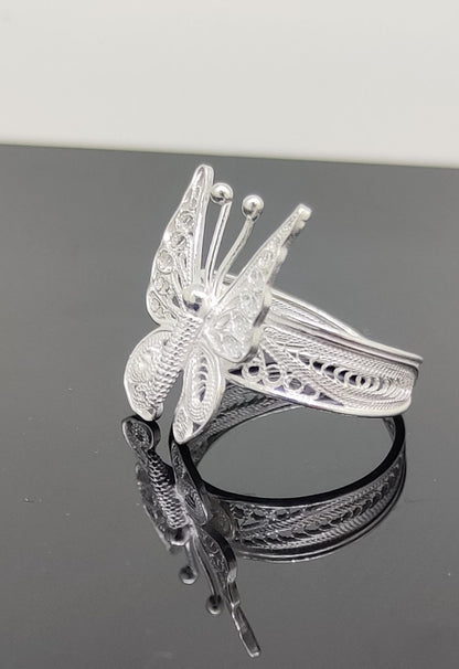 Butterfly Filigree Silver Ring