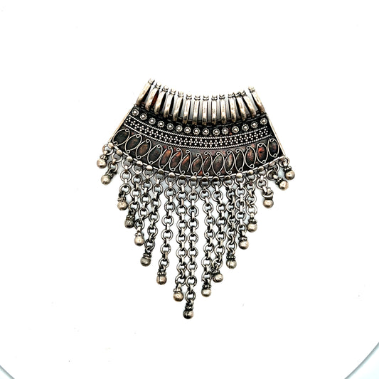Vintage Oxidised Silver Pendant