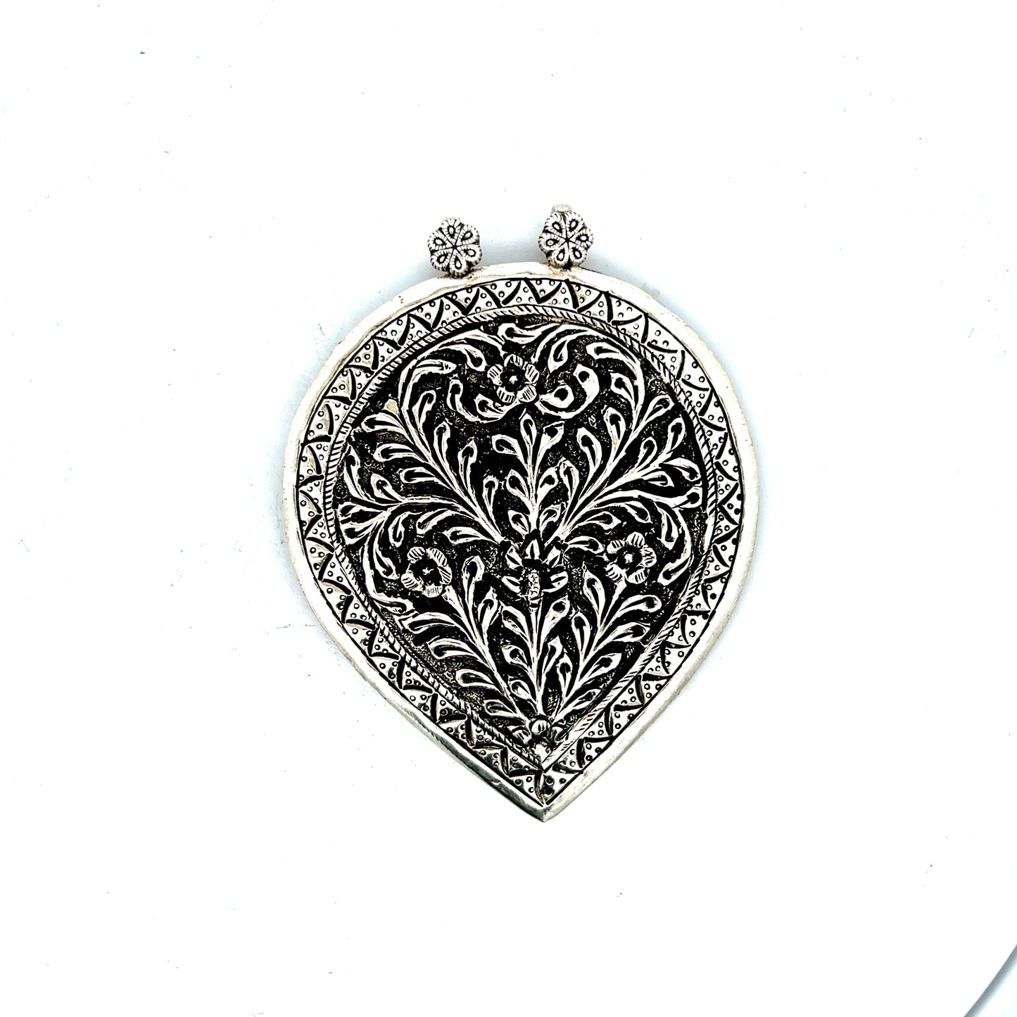 Antique Leaf Sterling Silver Pendant