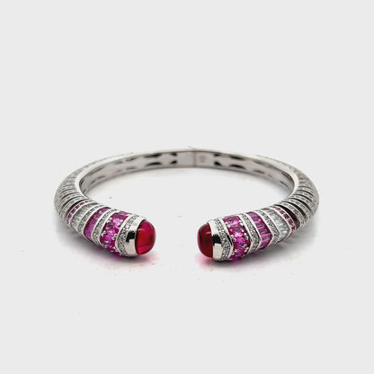 Pink CZ Silver Bracelet