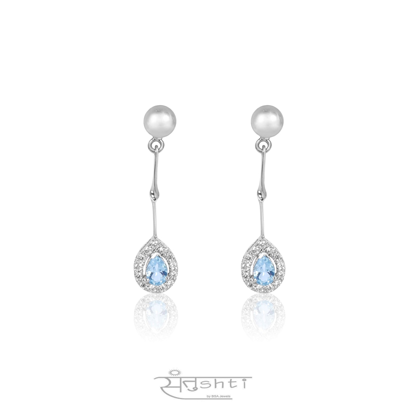 Blue Topaz Drop Earrings