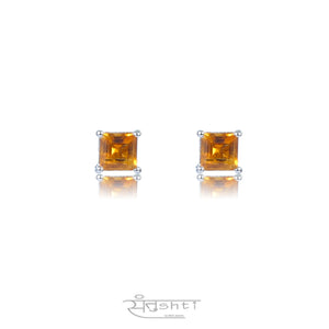 Citrine Silver Studs