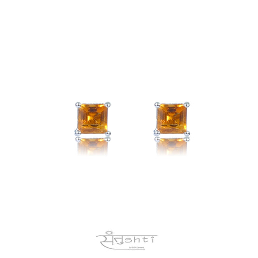 Citrine Silver Studs
