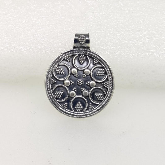 Traditional Oxidised Silver Pendant