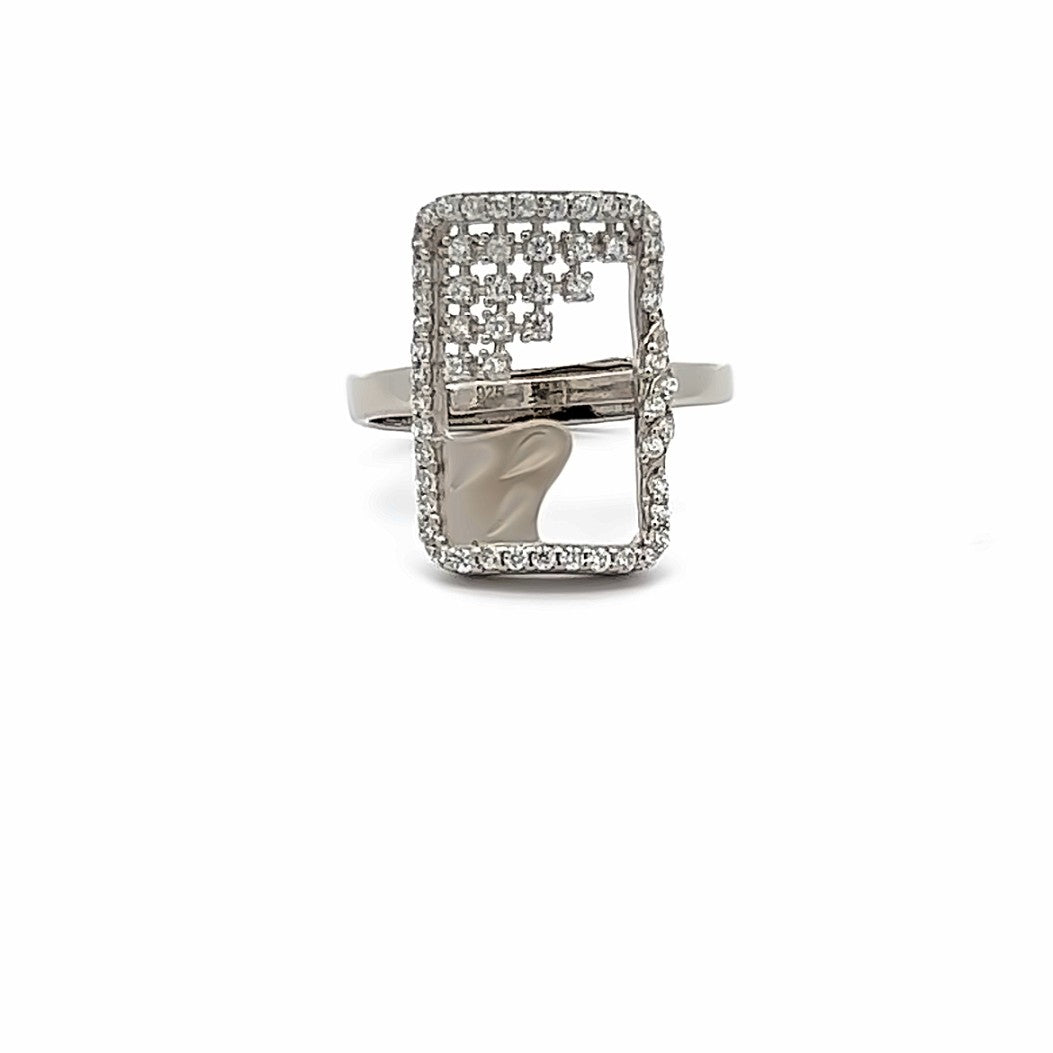 Crystal Elegance Silver Ring