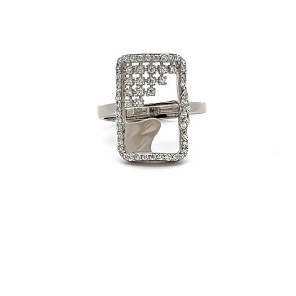 Crystal Elegance Silver Ring