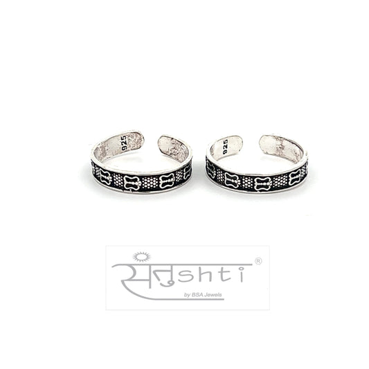 Oxidised Silver Band Toe Ring