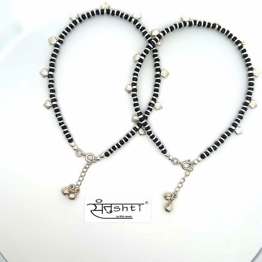 Silver Dangling Star Anklet